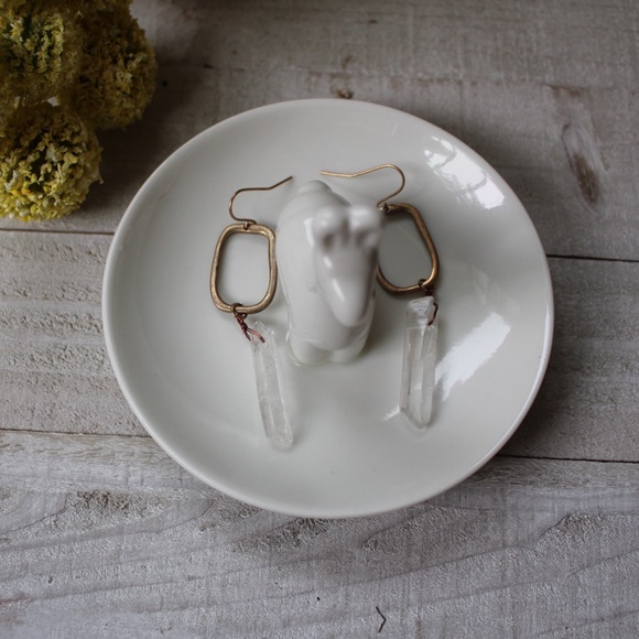 Quartz Crystal Dangle Earrings - Picture 2 of 7